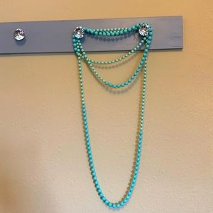 Premier Designs Seabreeze 90” simulated turquoise necklace